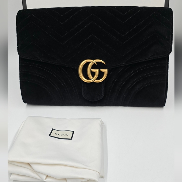 Gucci Marmont Large Velvet Clutch - Picture 3 of 14